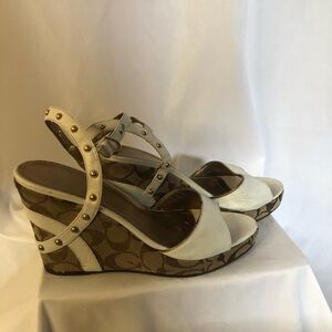Women's White Wedge Sandals